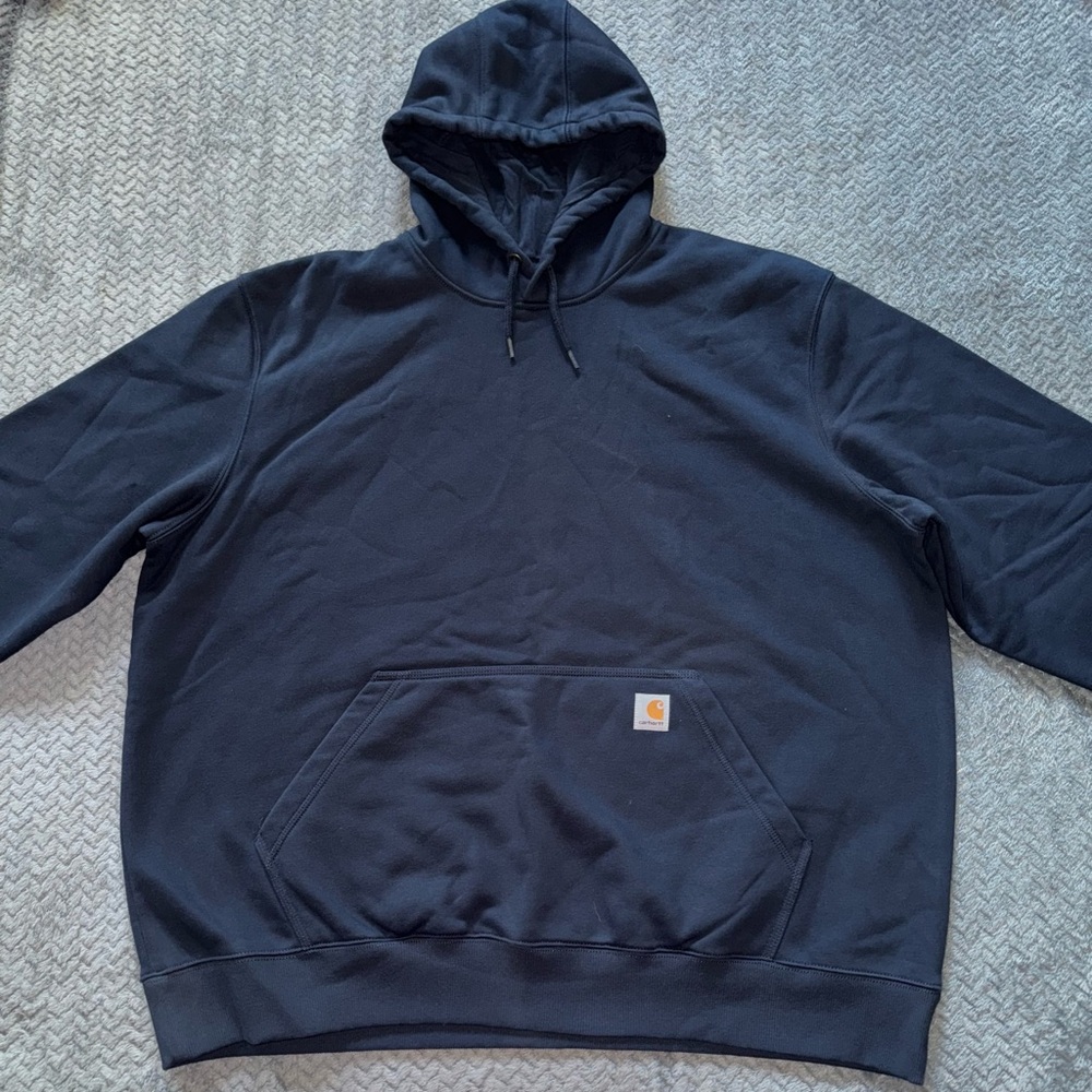 CARHARTT Hoodie Mens Blue‎ Rain Defender Loose Fit Pullover Size 2XL